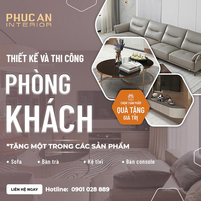 thiết kế thi công phòng khách