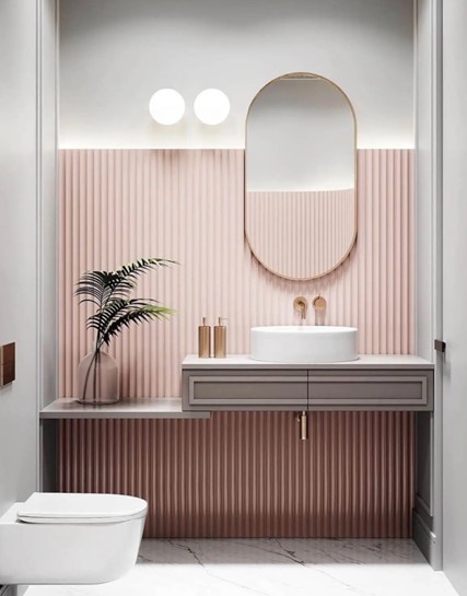 Bố trí khu vực chức năng phòng tắm 6m2