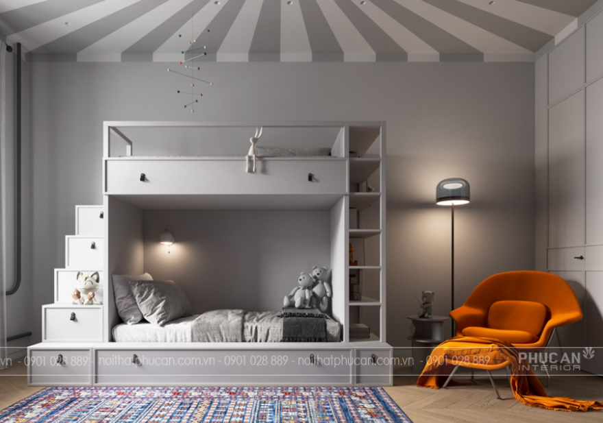 Giường đôi có hộc tủ