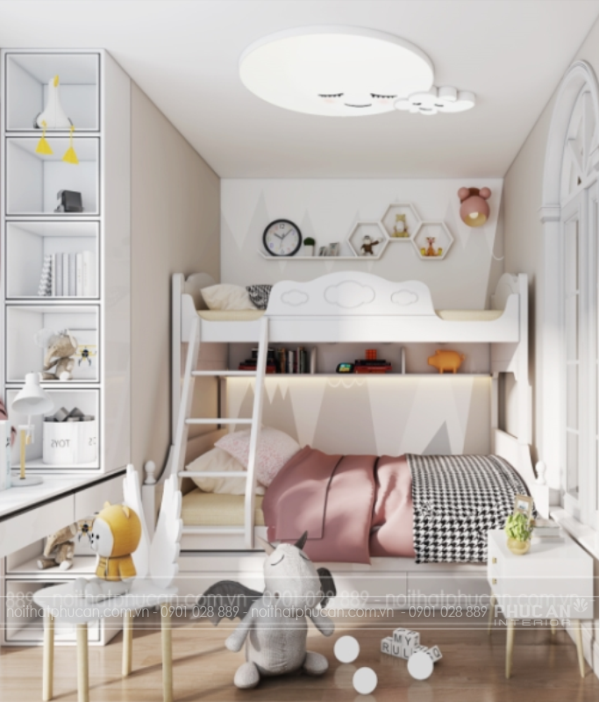 Thiết kế phòng ngủ giường tầng cho nhà nhỏ, chung cư mini – Hiện đại & tiện nghi
