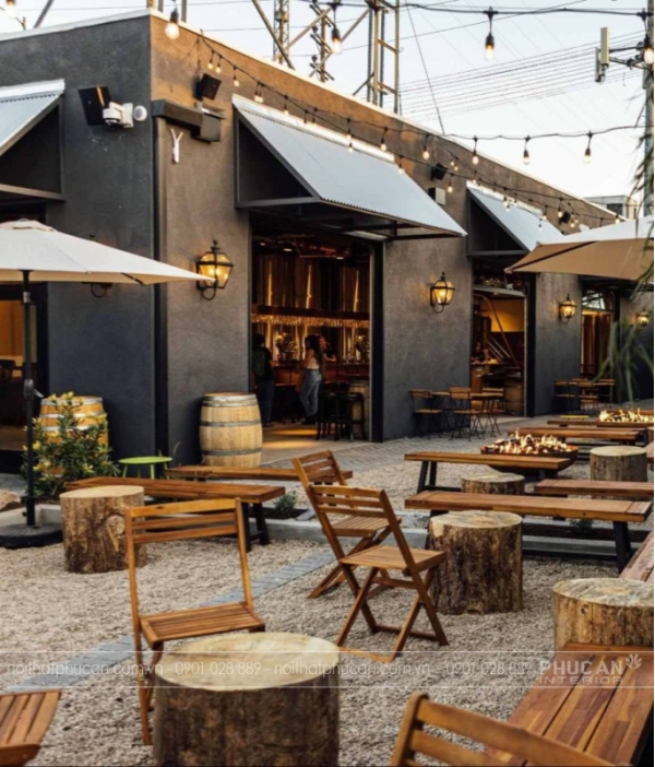Thiết kế quán cafe sân vườn 200m2 – Ý tưởng tối ưu không gian xanh và chi phí