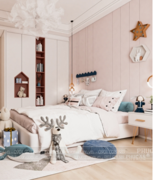 20+ Mẫu phòng ngủ bé gái đẹp – Tone màu hồng pastel, xanh dương