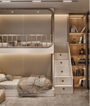 Giường tầng cho bố mẹ và con – Giải pháp tiết kiệm không gian cho nhà nhỏ hiện đại